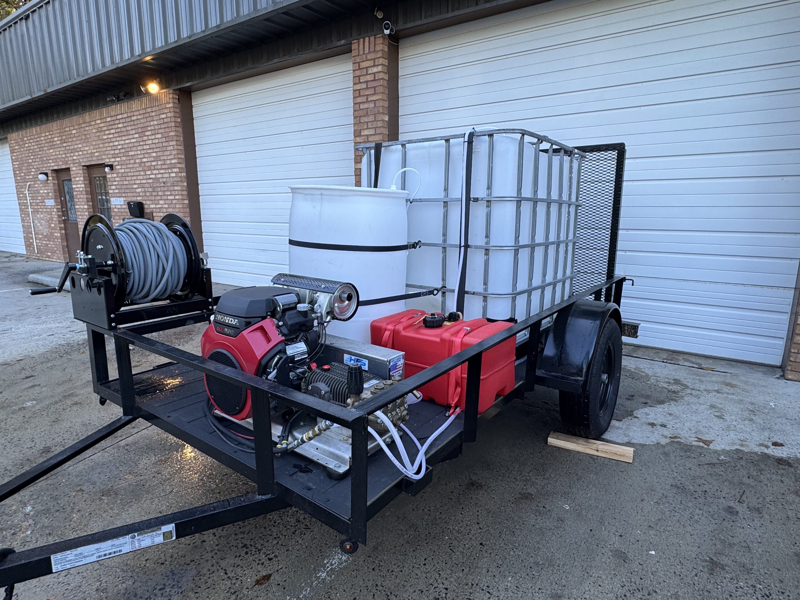 Starter Pressure Washing Trailer Setup With Commercial Grade Belt Driven 8 gpm Pressure Washer